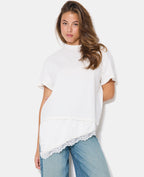T-shirt oversize effet superposition bas nuisette