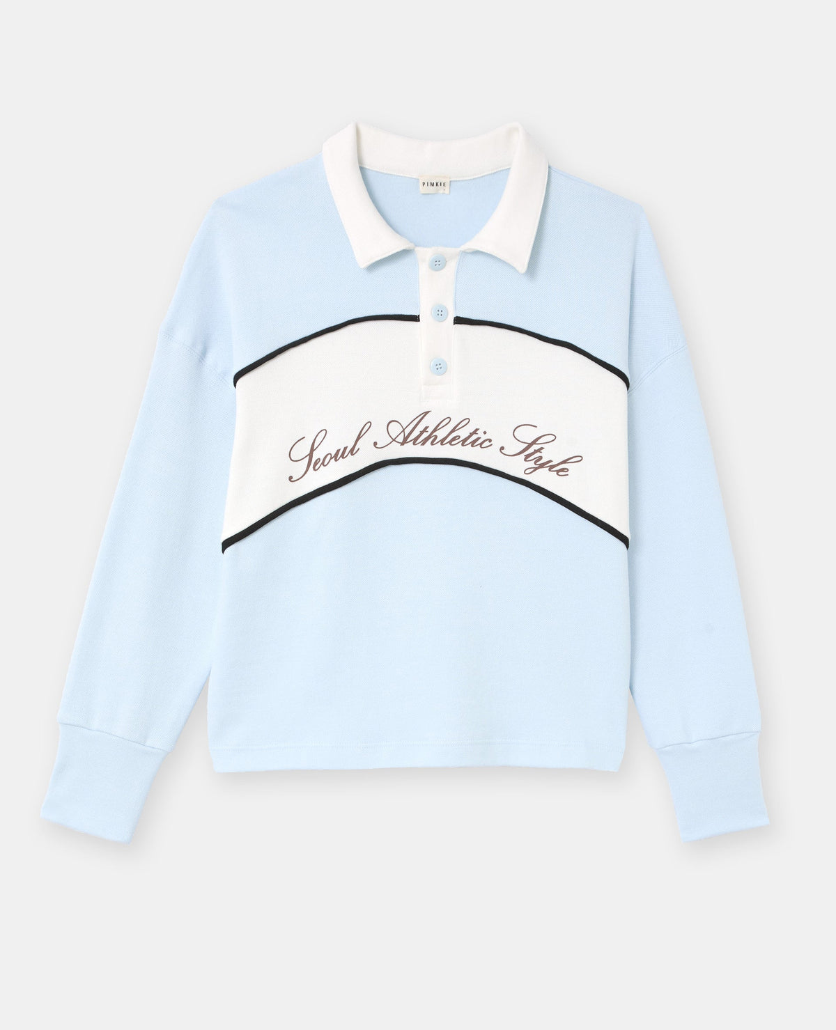 Sweat oversize bicolore col polo avec print