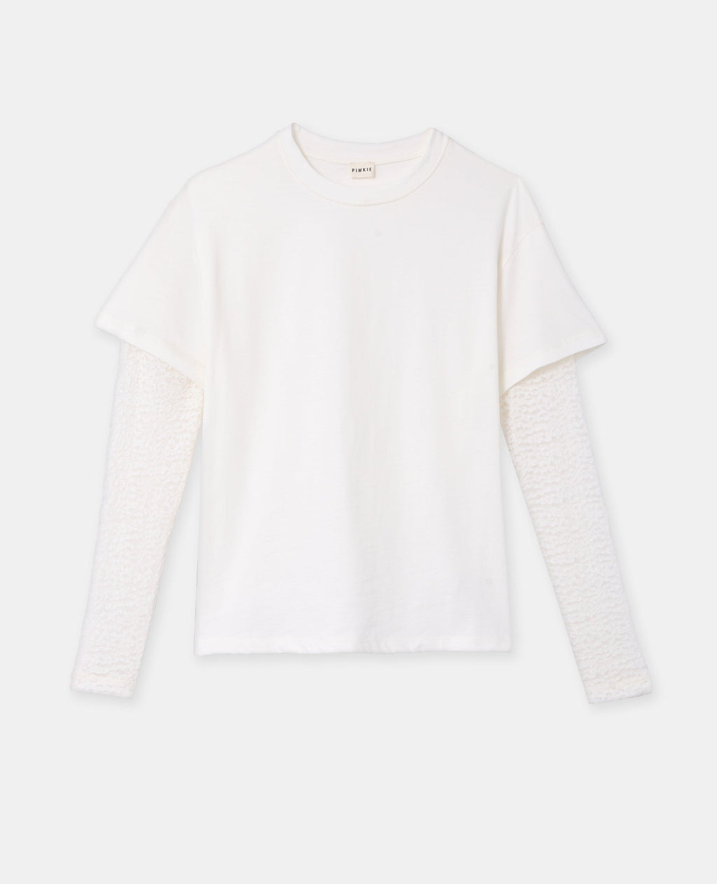 T-shirt effet superposition manches dentelle