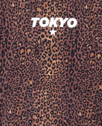 Sweat léopard avec print TOKYO et bandes