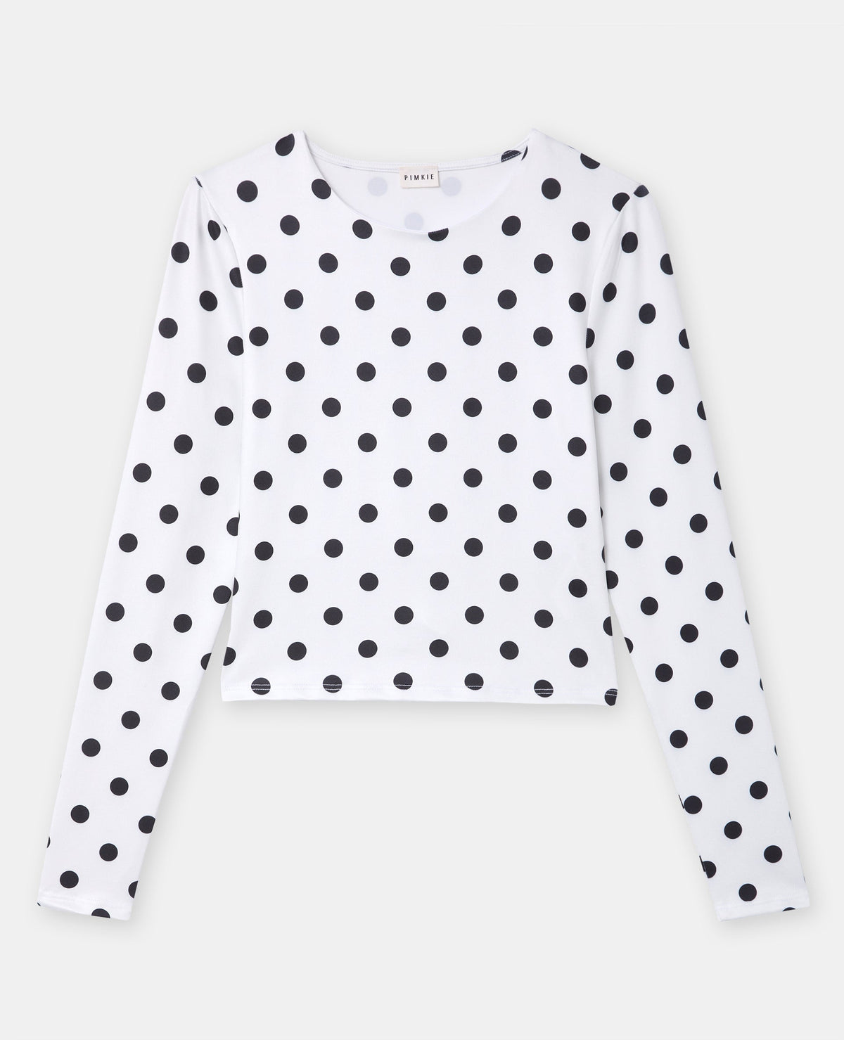 T-shirt ajusté manches longues motif pois
