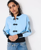 Gilet zippé en maille serrée esprit asiatique