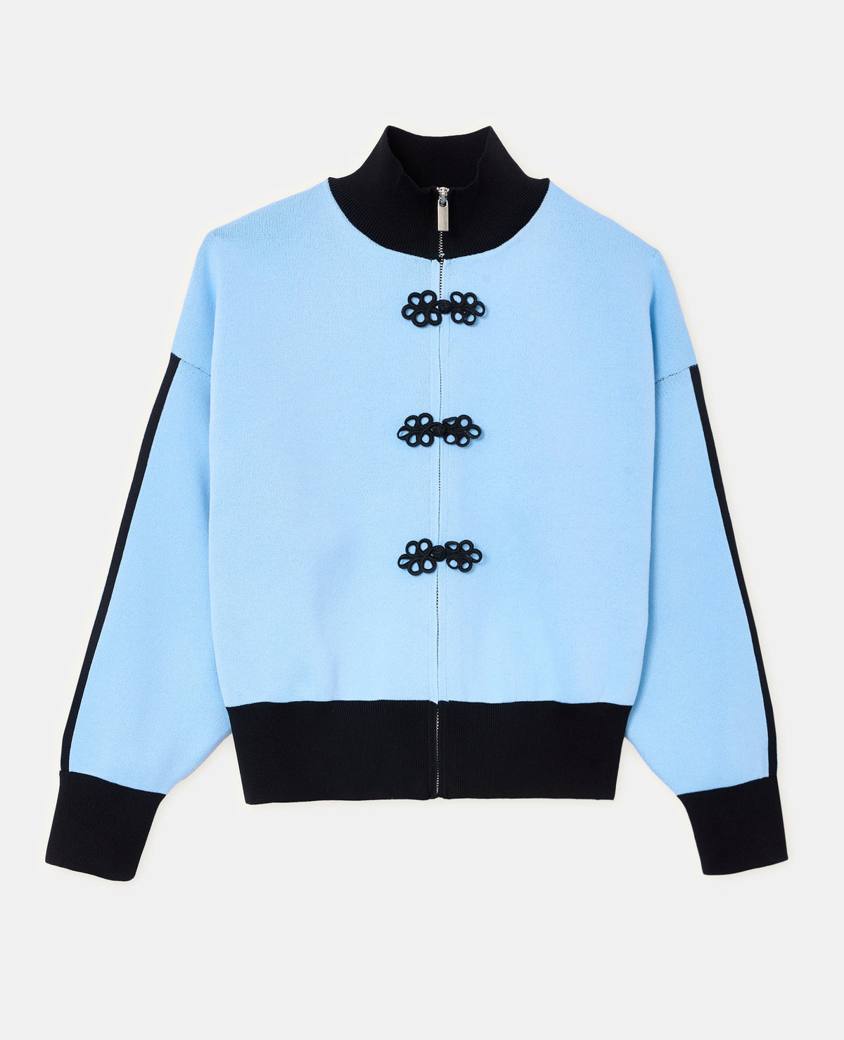 Gilet zippé en maille serrée esprit asiatique