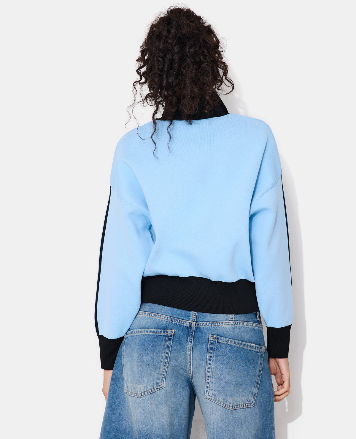 Gilet zippé en maille serrée esprit asiatique