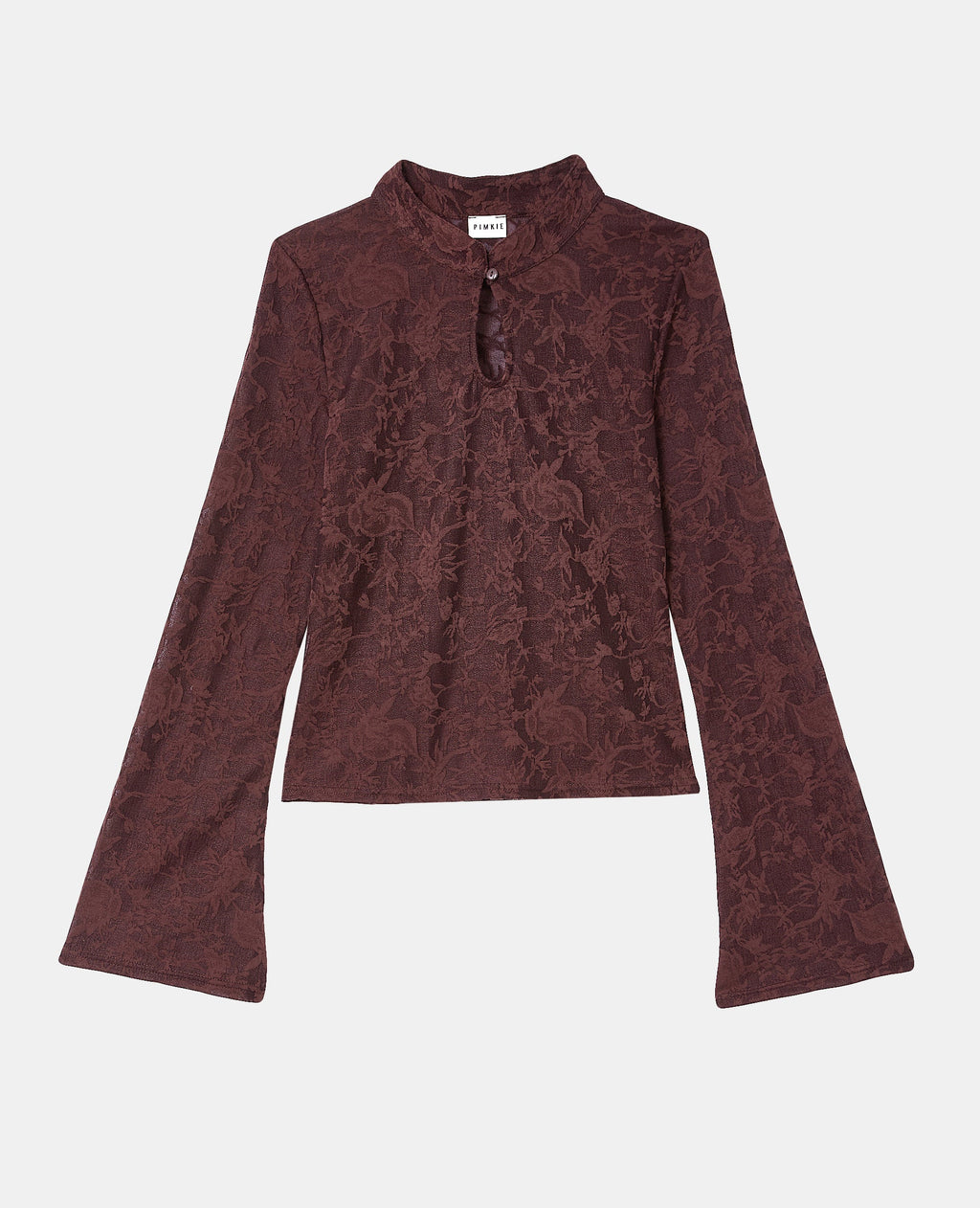 Top jacquard effet dentelle avec fleurs