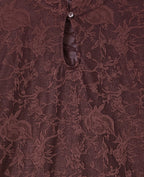 Top jacquard effet dentelle avec fleurs