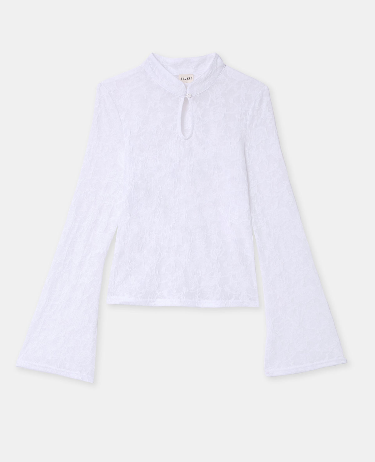 Top jacquard effet dentelle avec fleurs