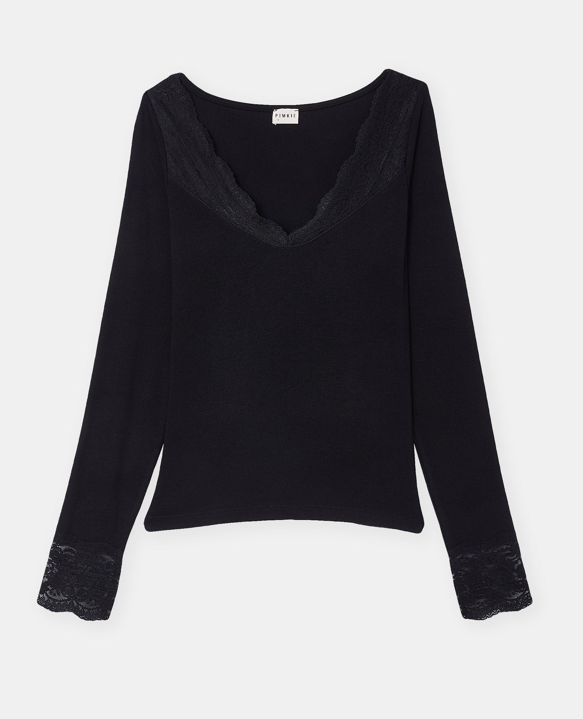 T-shirt manches longues avec dentelle