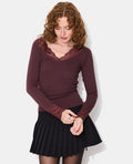 T-shirt manches longues avec dentelle
