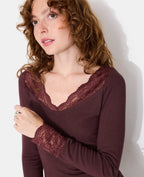 T-shirt manches longues avec dentelle