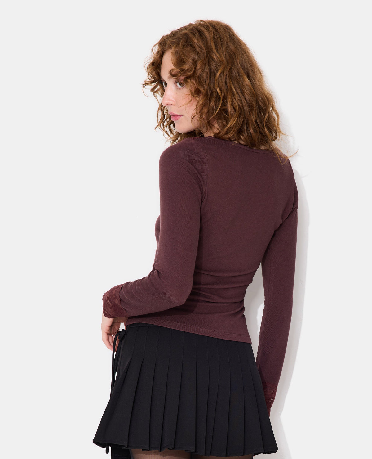 T-shirt manches longues avec dentelle