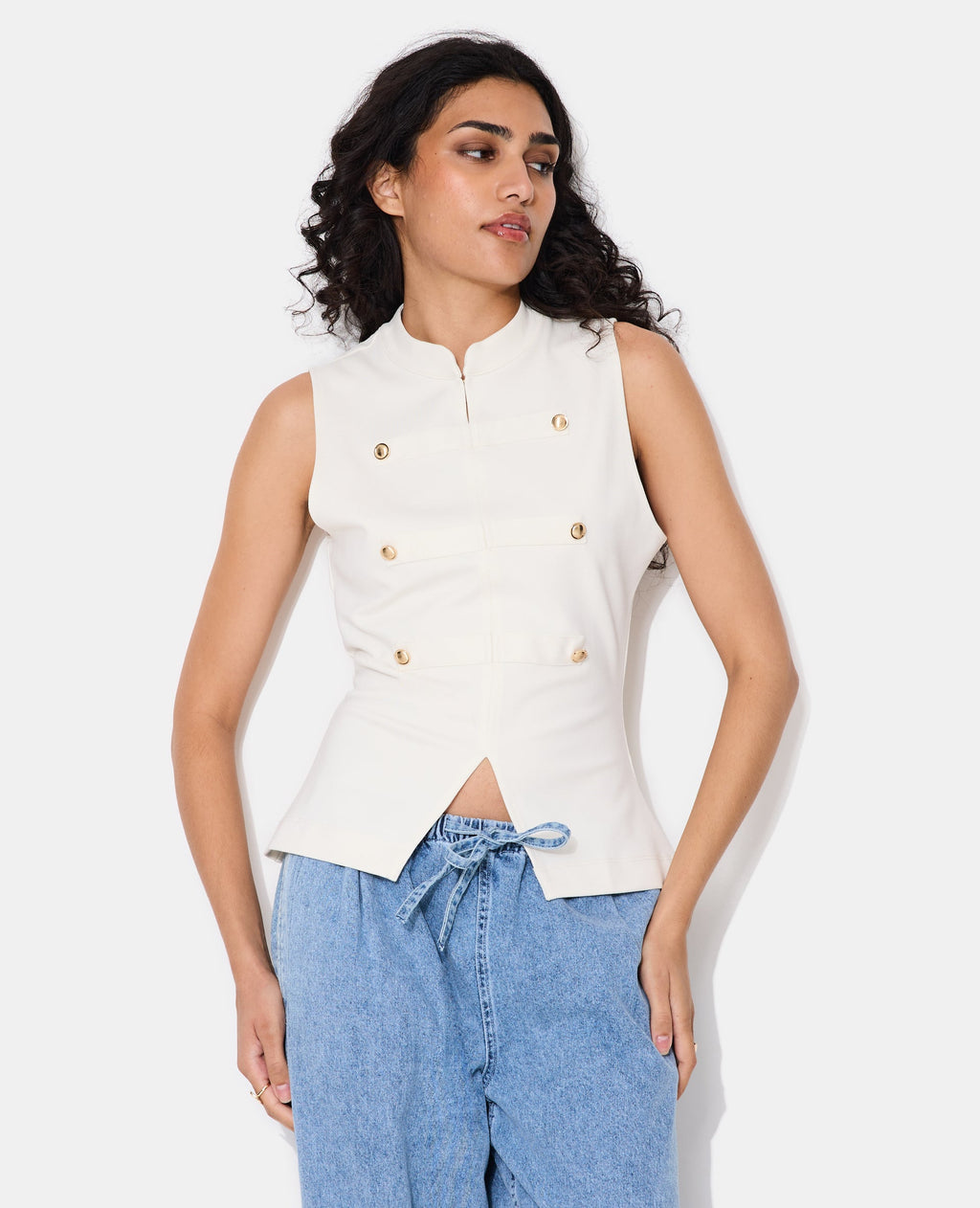 Top sans manches façon officier