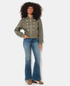 Sweat zippé esprit veste officier avec boutons