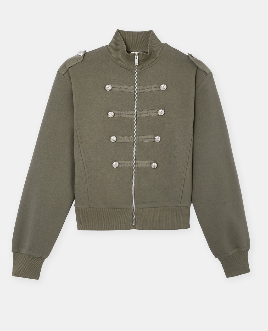 Sweat zippé esprit veste officier avec boutons