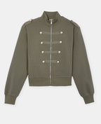 Sweat zippé esprit veste officier avec boutons