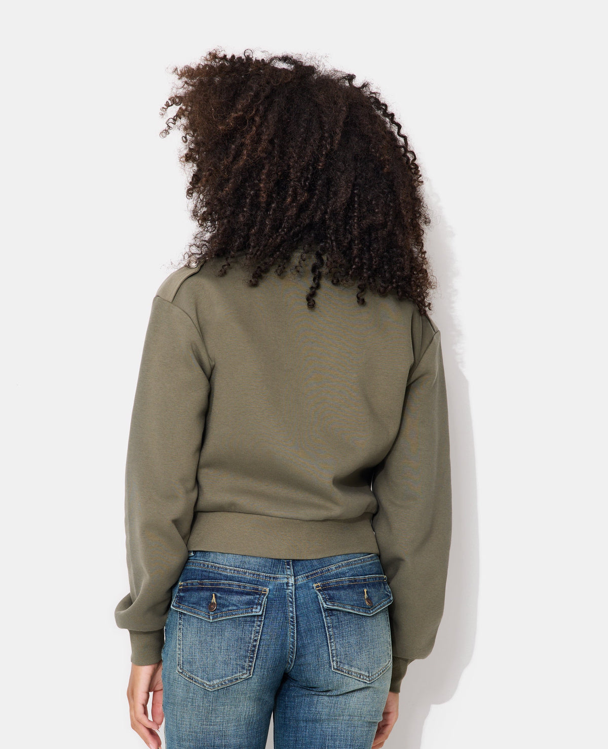 Sweat zippé esprit veste officier avec boutons
