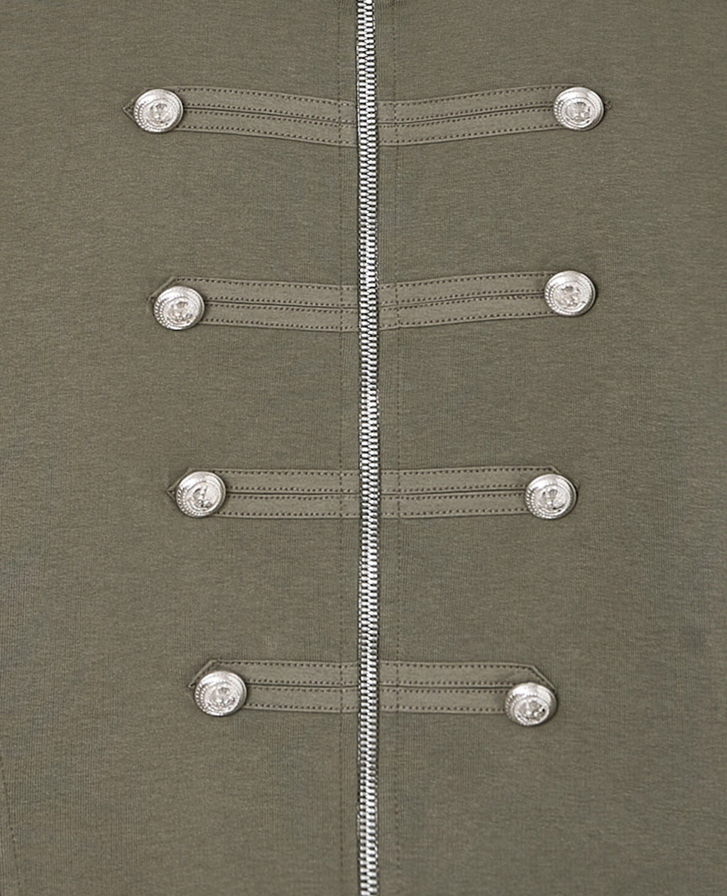 Sweat zippé esprit veste officier avec boutons
