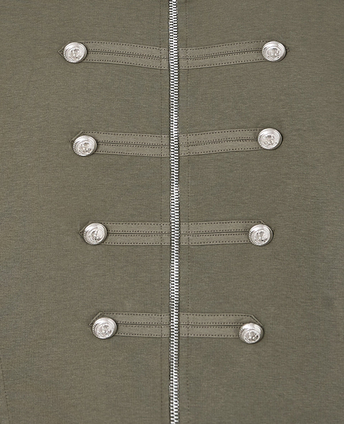 Sweat zippé esprit veste officier avec boutons