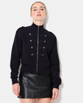 Sweat zippé esprit veste officier avec boutons