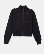 Sweat zippé esprit veste officier avec boutons