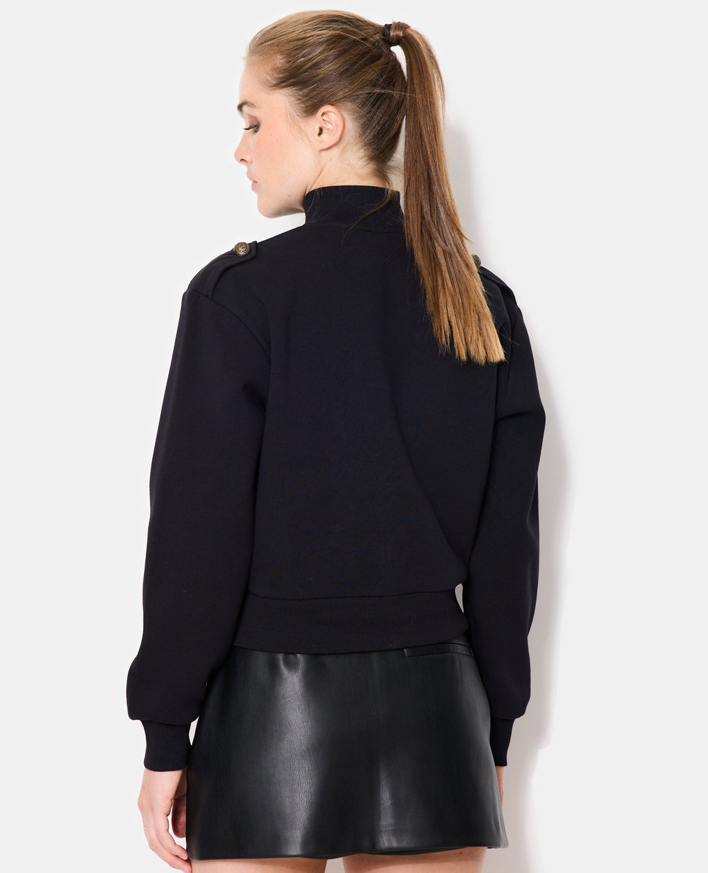 Sweat zippé esprit veste officier avec boutons