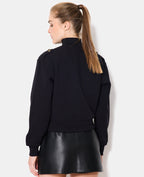 Sweat zippé esprit veste officier avec boutons