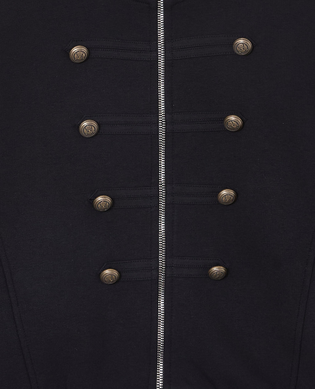 Sweat zippé esprit veste officier avec boutons