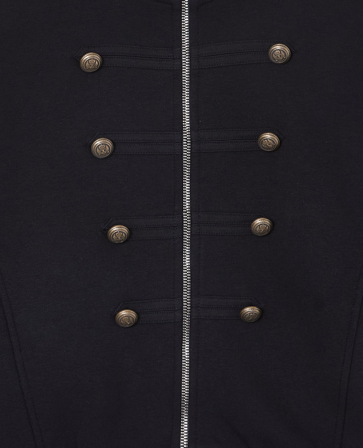 Sweat zippé esprit veste officier avec boutons