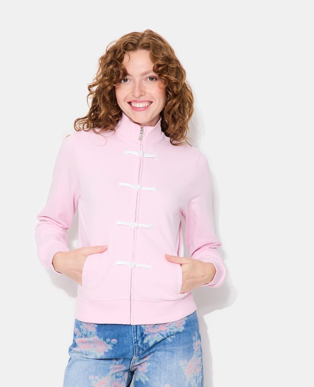 Sweat zippé avec détails esprit asiatique