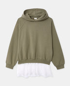 Sweat capuche oversize avec dentelle