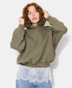 Sweat capuche oversize avec dentelle