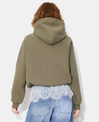 Sweat capuche oversize avec dentelle