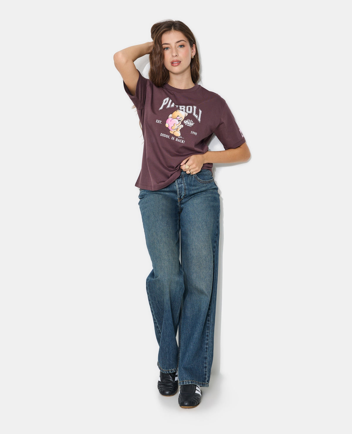 T-shirt manches courtes print Diddl devant et dos