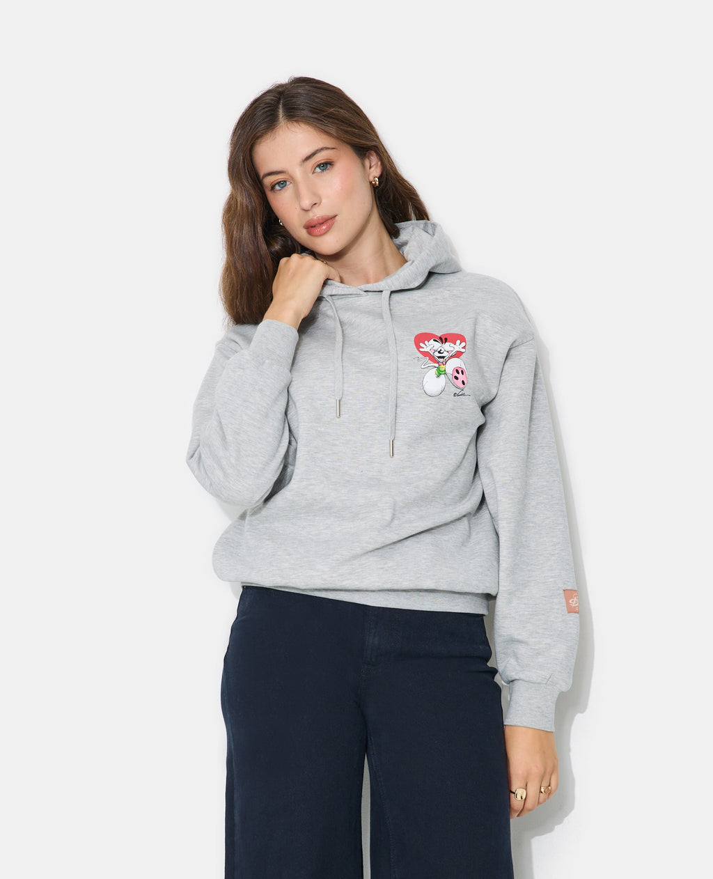 Sweat capuche print Diddl poitrine et dos
