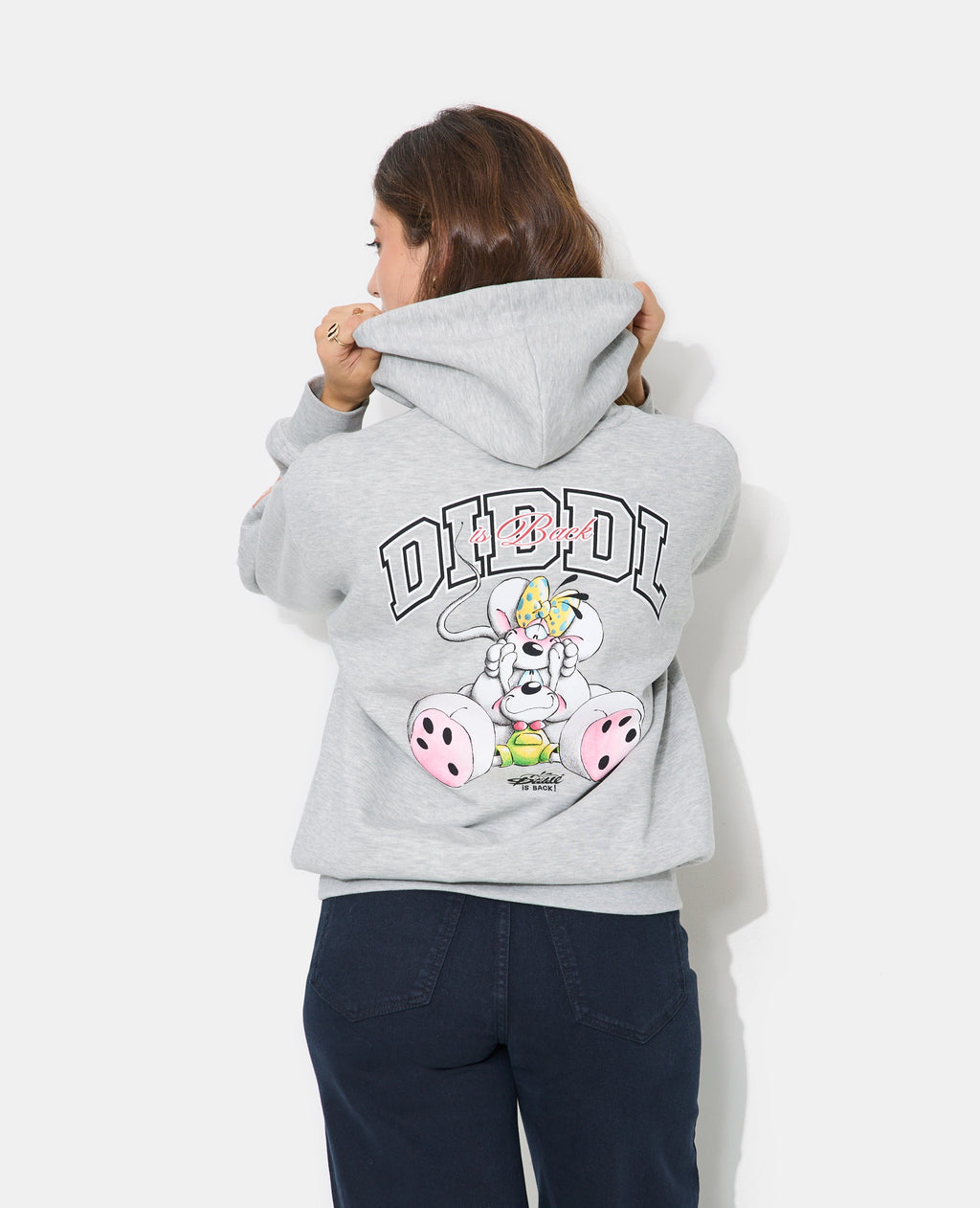 Sweat capuche print Diddl poitrine et dos