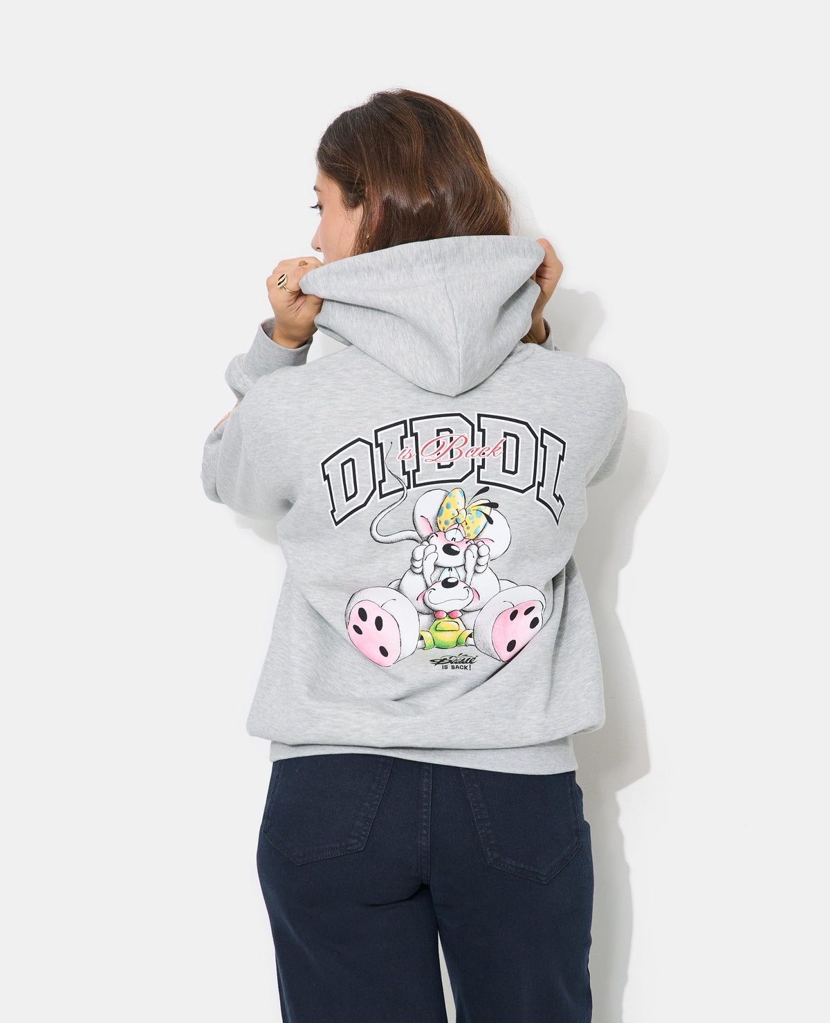Sweat capuche print Diddl poitrine et dos
