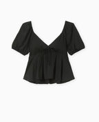 Blouse encolure V avec nœud