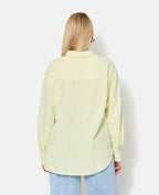 Chemise oversize avec lin motif rayures