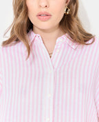 Chemise oversize rayée avec lin