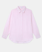 Chemise oversize rayée avec lin