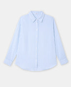 Chemise oversize rayée avec lin