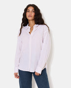 Chemise oversize avec lin motif rayures