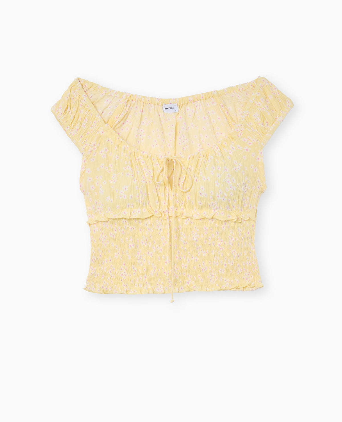 Top court forme empire avec petites fleurs