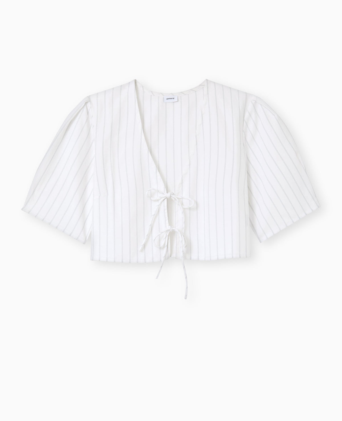 Blouse courte rayée avec nouettes