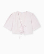 Blouse courte rayée avec nouettes
