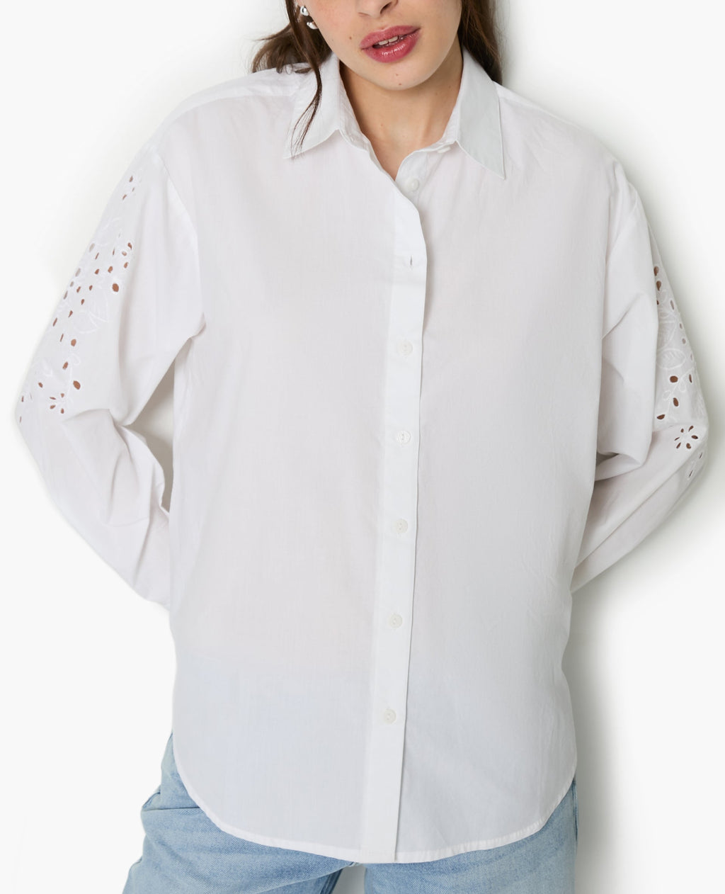 Chemise avec manches broderie anglaise