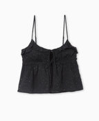 Top à bretelles avec volants et mini sequins