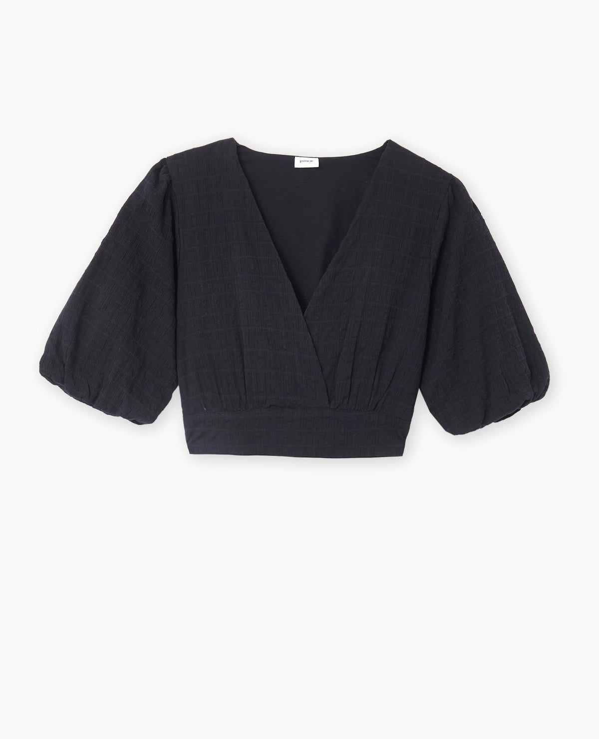 Blouse courte encolure V croisée