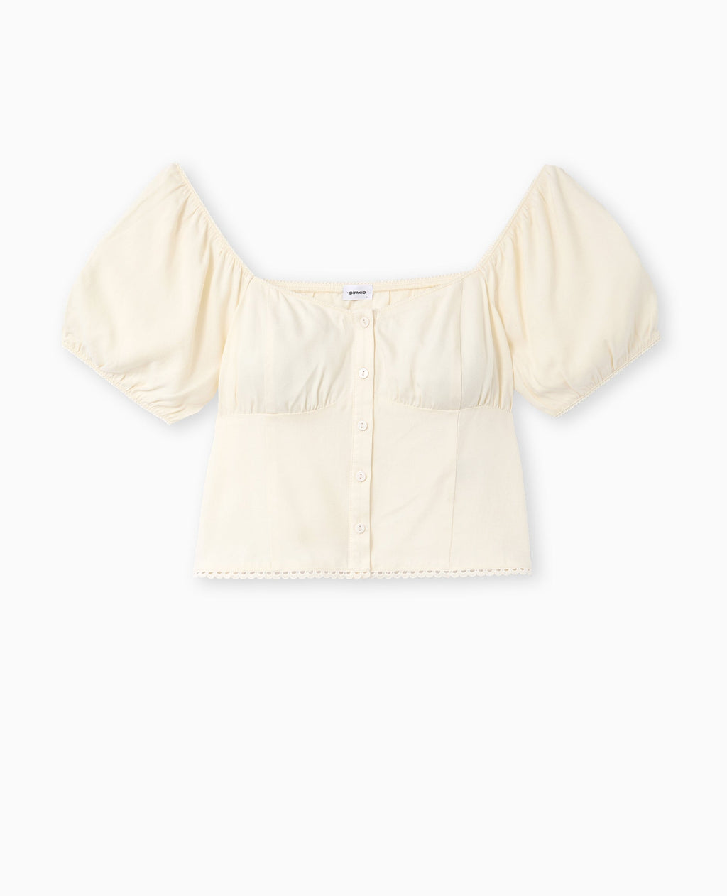 Blouse manches ballons avec finitions croquet