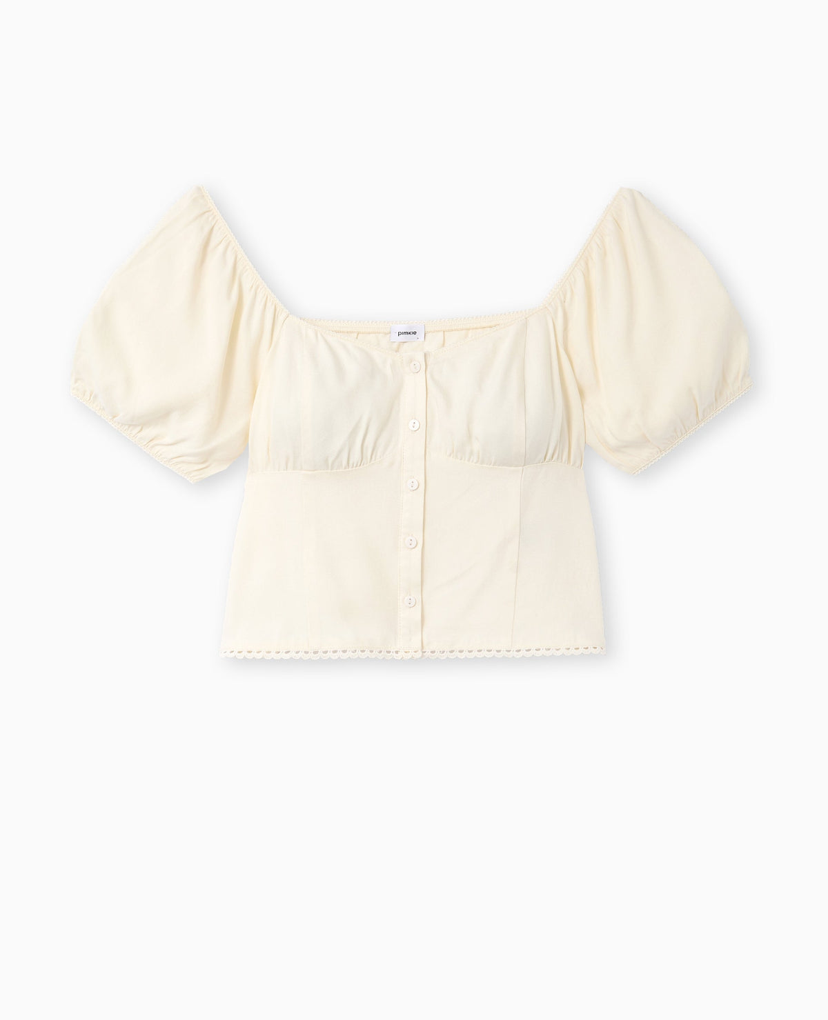 Blouse manches ballons avec finitions croquet